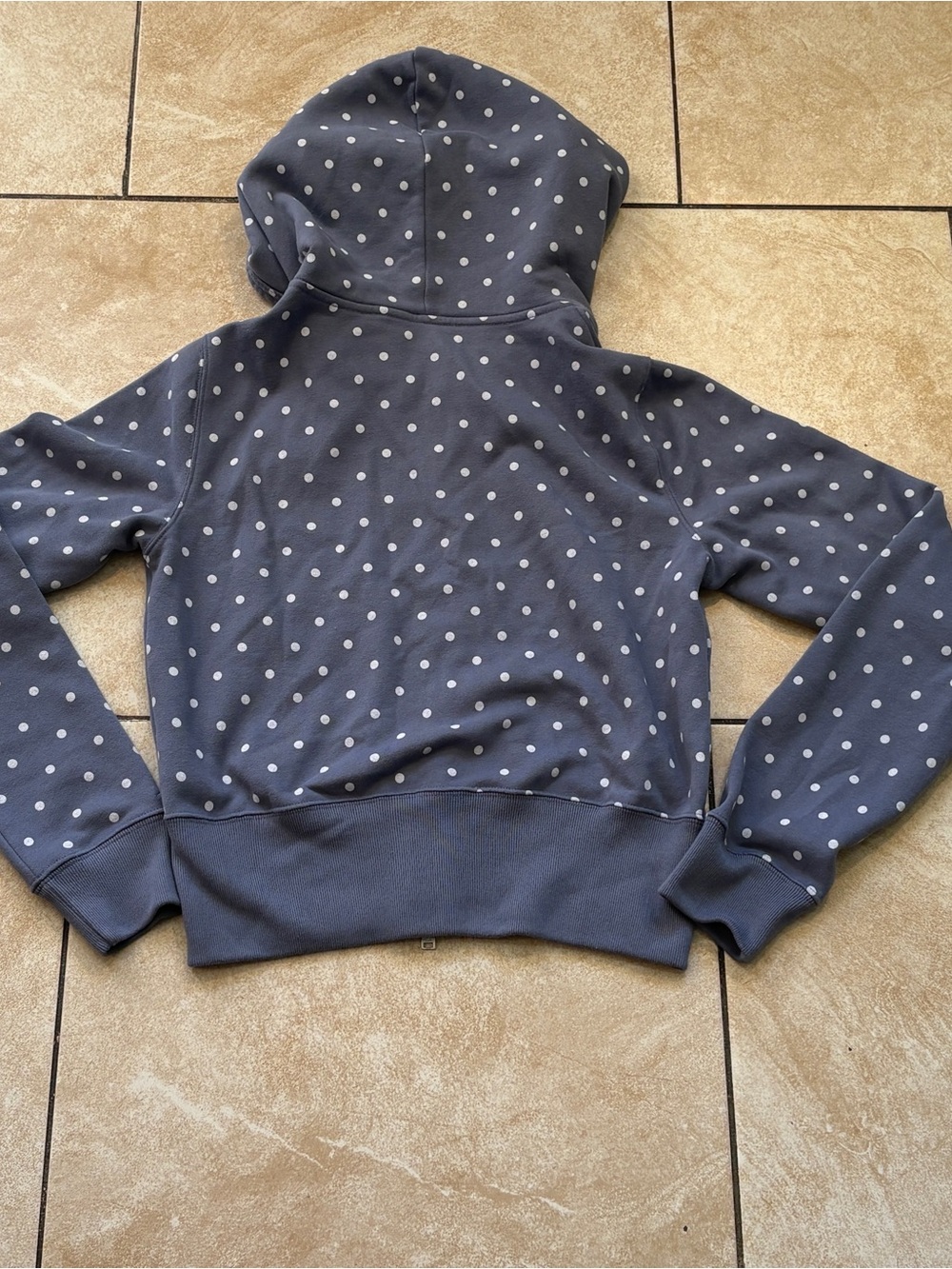 Hollister Navy Hoodie with White Polka Dots - Picture 2 of 4